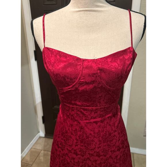 Princess Polly Diva Mini Red Wine Satin Dress - Picture 4 of 10